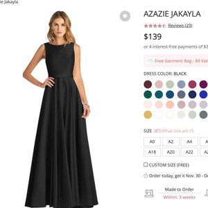 Custom-made Black Bridesmaid Dress